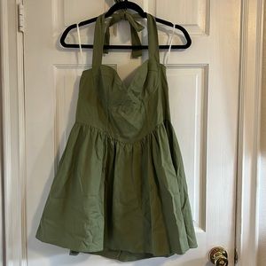 Army green corset dress